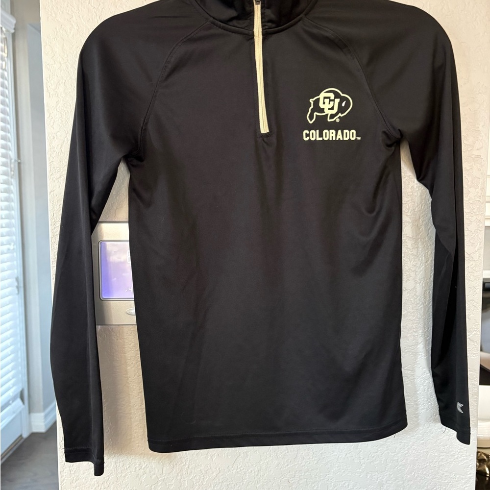 Youth 8-10 S Small 1/4 Zip University of Colorado Buffaloes Long Sleeve Shirt CU